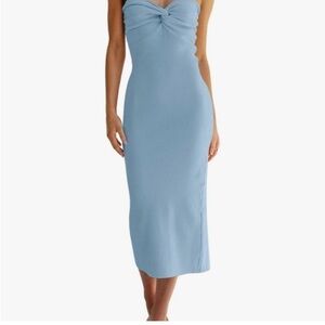 Le Lis Strapless Light Blue Dress